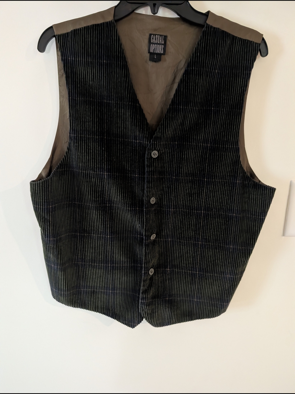Men's Black Pinstripe Vest